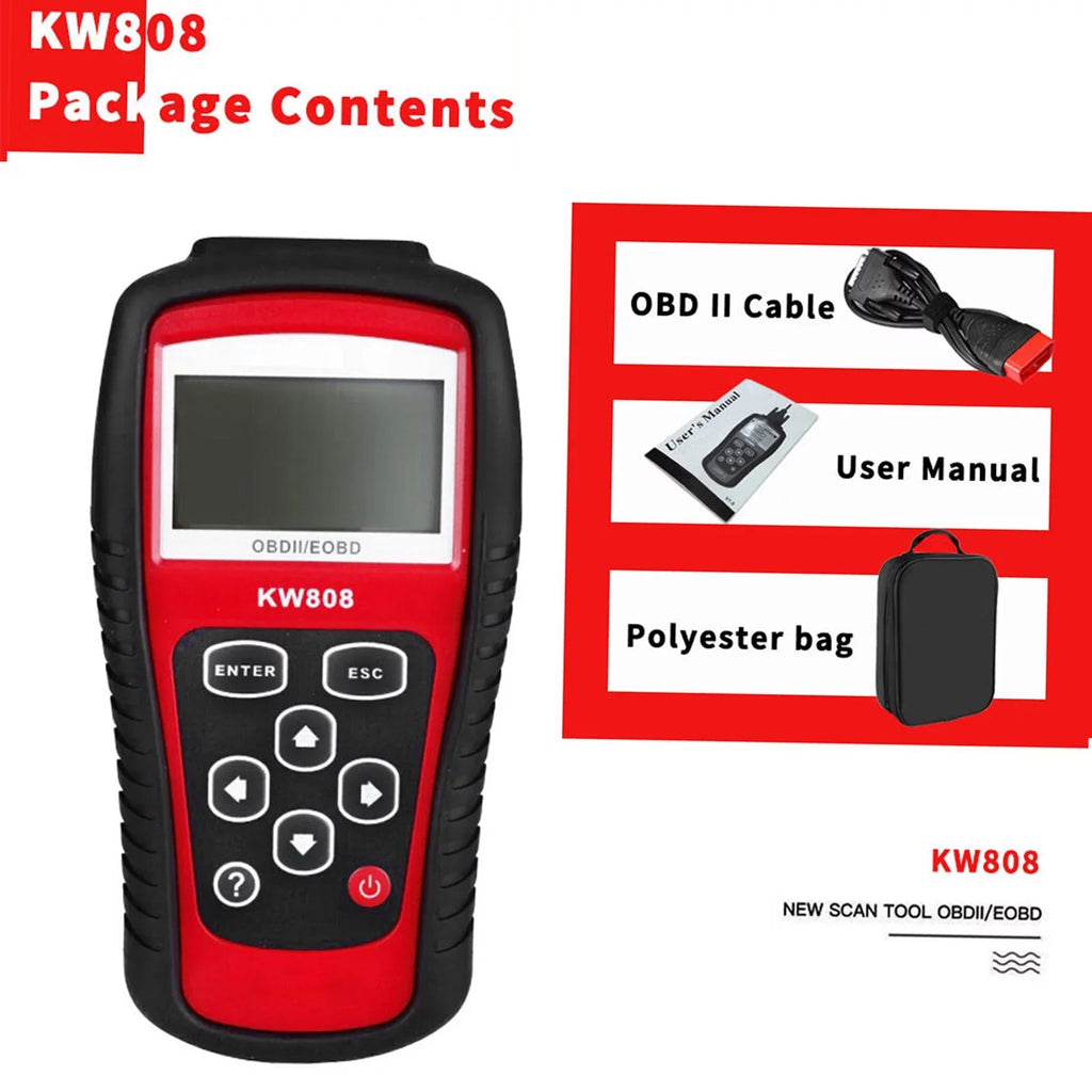 Scanner Effective Auto Decoder and Scanner for Cars KONNWEI OBDII Detection Reader EOBD Diagnostic Code Car / KW808 Troubleshooting