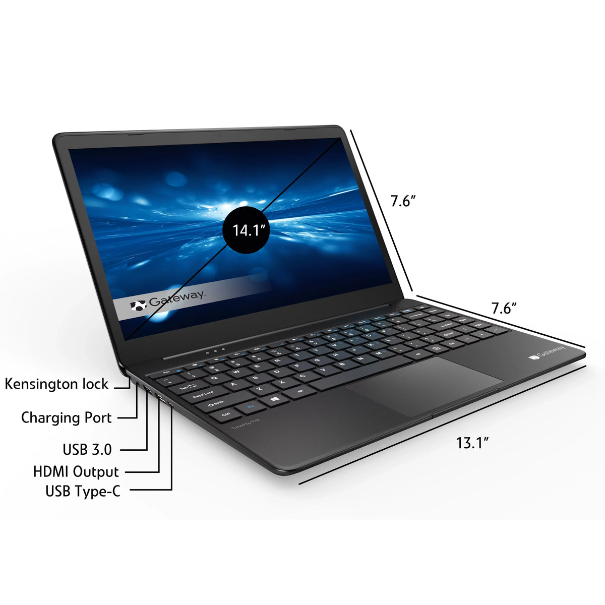 512GB Windows Webcam, Iris® Scanner, Xe SSD, Intel® Intel® Fingerprint i5-1135G7, RAM, Tuned Ultra 16GB Quad Core™ HDMI, Slim Core, Notebook, Black (Refurbished) by Home, 1MP Graphics, Restored FHD, 10 Gateway 14.1" THX™,