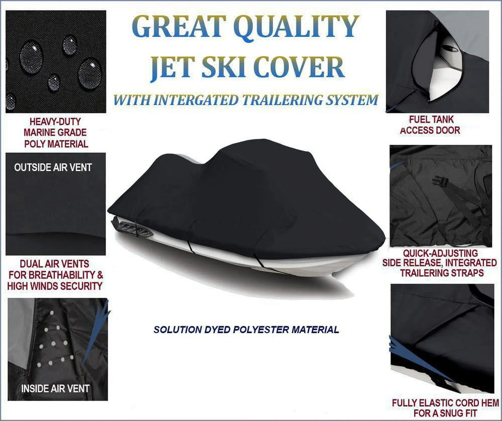 Polaris Compatible Cover 600D PWC 1998 Seater JET SKI BLACK for SLXH 1997 1-2