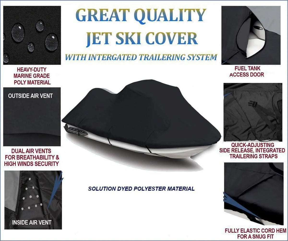 / 1997 Cover Compatible 1998 600D Kawasaki JET JT1100 STX 1999 PWC SKI BLACK for 1100