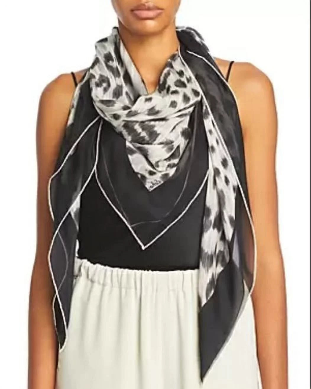 Silk Square Echo Cheetah-Print Scarf