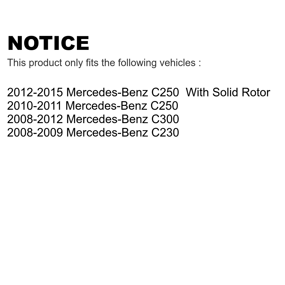 And Disc C230 For Rear - C300 Rotors Brake Mercedes-Benz Kit Transit K8S-101917 Auto C250 Pads Semi-Metallic