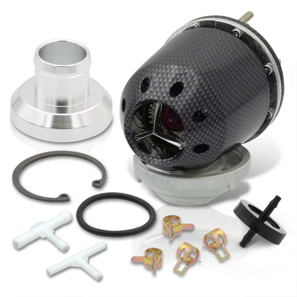 Blow Turbo (Carbon O-Ring design - Kit BOV Valve Turbocharger + SQV Billet Fiber) Weldable Off Aluminum Charger Universal Flange Adapter
