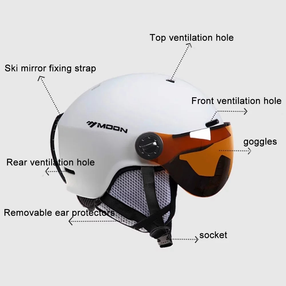 Windproof Skateboard Gear MOON Cycling Skiing Safety - Winter Snowboard Helmets