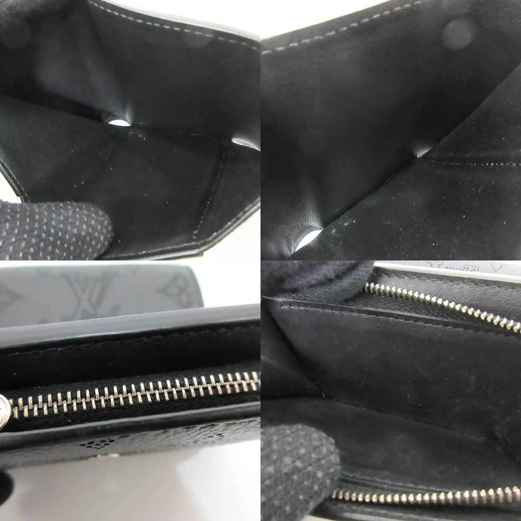 Monogram (Good) LOUISVUITTON Women's M67498 Mini Ilysse Wallet Black XS Pre-Owned Portofeu Mahina Trifold Noir