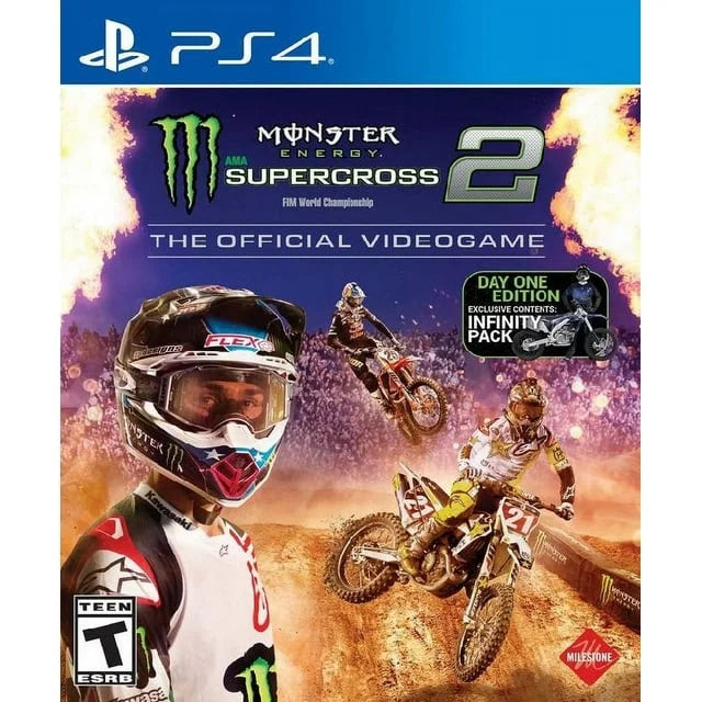 Supercross One The Energy Enix, Videogame 92231 PlayStation Square Edition, Day 4, Pre-Owned 2 Official Monster