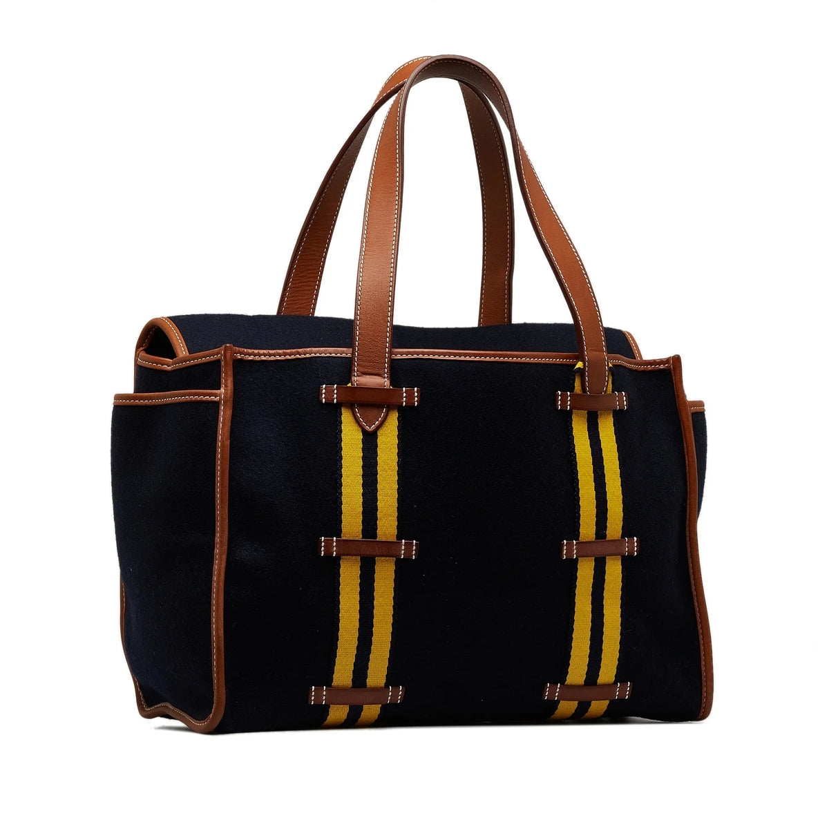(Good) Bag Cabas Hermès Tote Wool Unisex Fabric Camail Pre-Owned Authenticated Blue