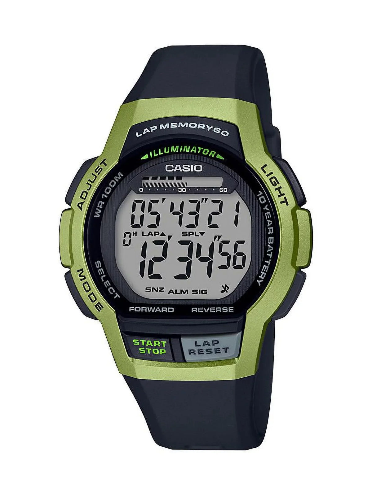 Casio Watch -Green Men's Runner's WS1000H-3AV 60-Lap