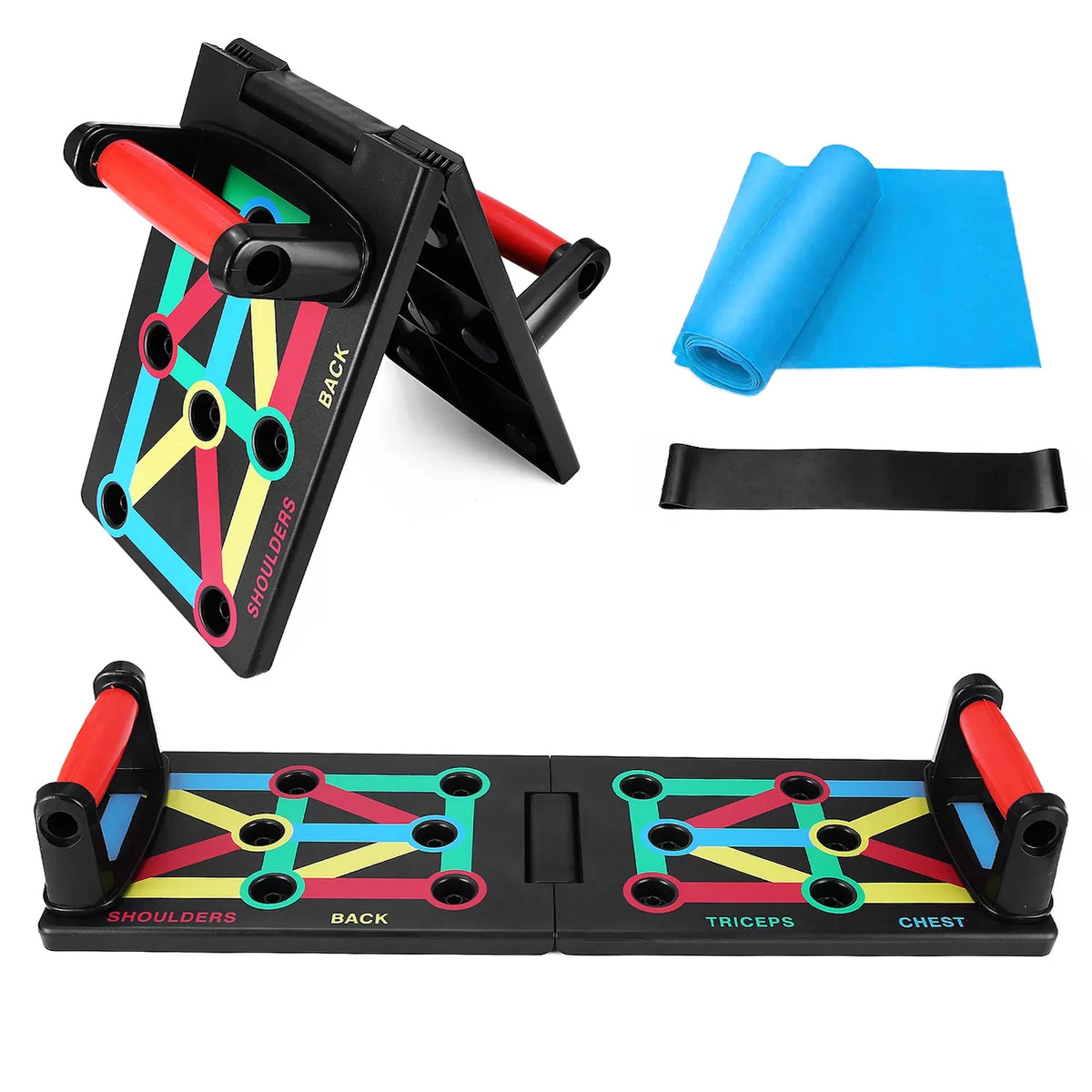 Portable Exercise All and Chest, for Levels Strengthen Fitness Push-Board, Shoulders, Suitable Equipment, and Foldable Arms, Space-Saving TOMSHOO