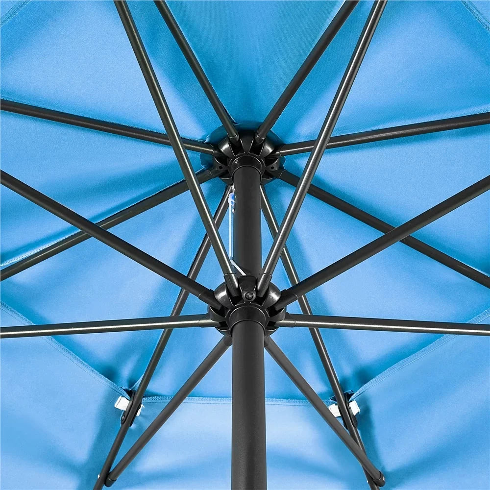 18'' Sky Umbrella 8 10ft Stand, 26.5 with exterior Base Ribs+ Blue Patio Sturdy lb Yaheetech