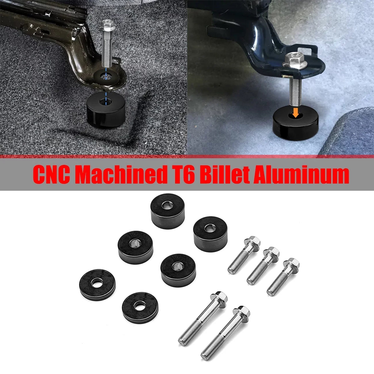 2006-2021 WEISEN | Toyota CNC Cruiser Seat 1-1/2'' 1/4" FJ | To Billet Kits Seat Lift Spacers - Rise Fit