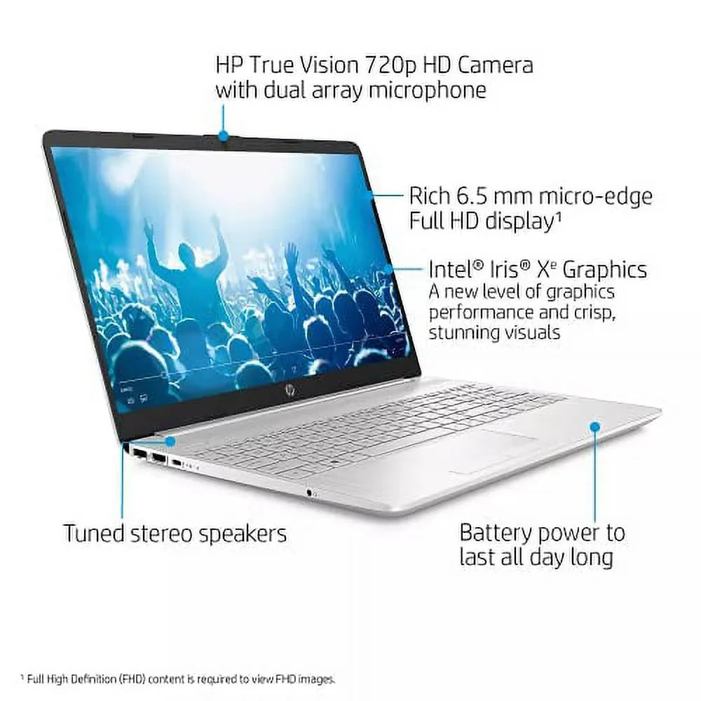 256GB Backlit HDMI 15.6" 4-Core i5-1135G7 8GB Intel 10 Silver NVMe Graphics WiFi Windows RJ45 Laptop SSD AC Xe Pro Webcam BT w/RE HD Keyboard Iris USB-C Touchscreen 2022 PC DDR4 HP Accessories