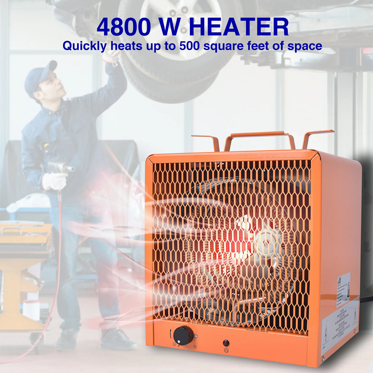 Hz,3 NEMA#6-30R,Industrial the Phase Heater, Watt 240 4800 , Volt/60 Forced Plug Fan Aain