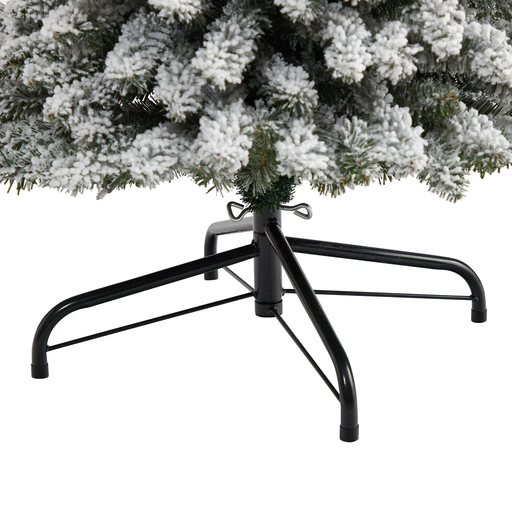 White 400 Nearly Clear 7' Natural Lights Pencil Christmas Prelit Artificial Flocked Tree