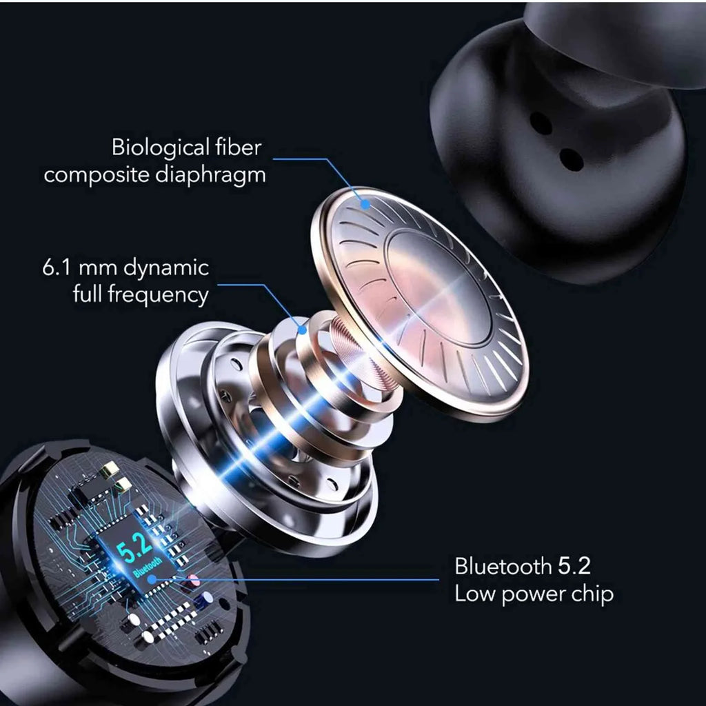 '+ Wireless Dual IPX5 Case, Pro Connection, Water Bluetooth Balanced, Earbuds Compatible Lenovo Bass Connect, Bluetooth 5.2 Black, Boost K12 Charging UrbanX Resistance, with True
