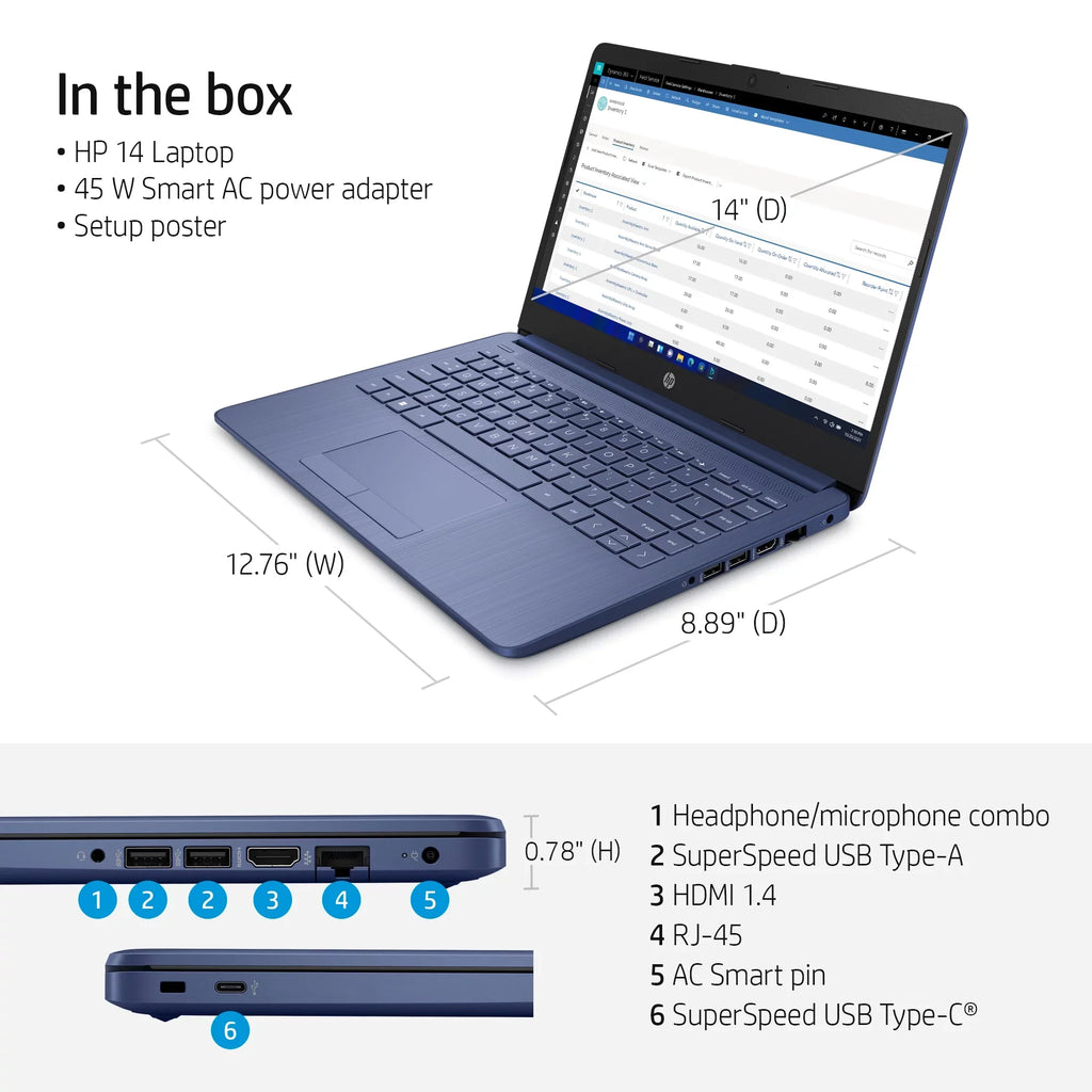 Home 1.1GHz 64GB 11 RAM Intel 14" Win Stream Celeron 4GB N4120 HD 600 SSD UHD (Refurbished) Blue Restored 14-cf2111wm HP Graphics