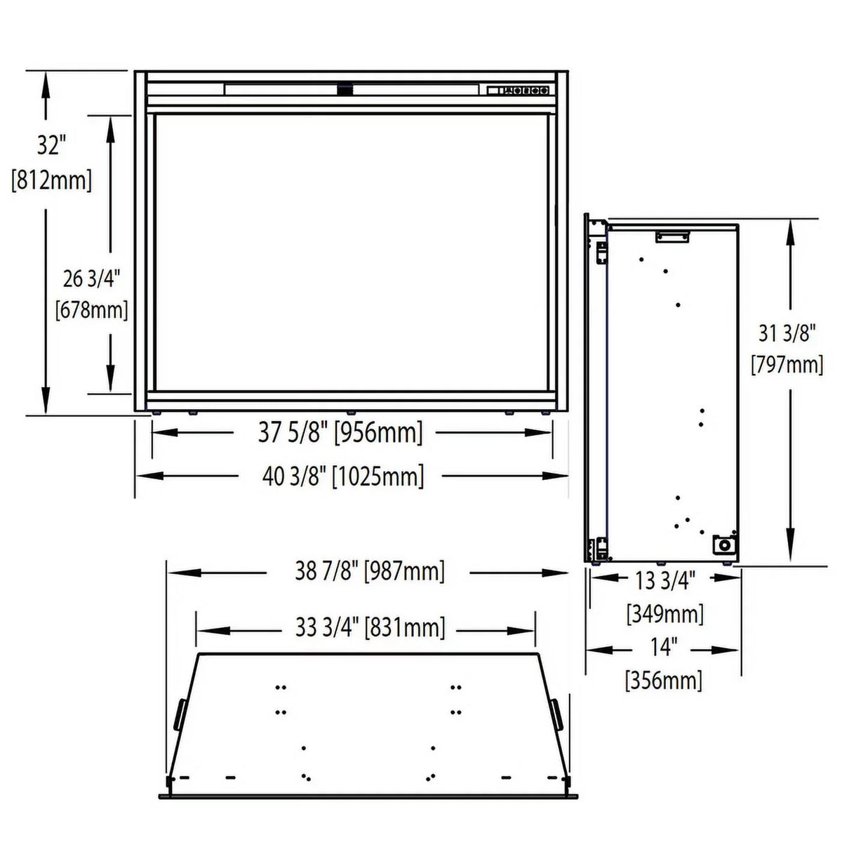 Built-in in. Firebox 40 Napoleon Electric Insert