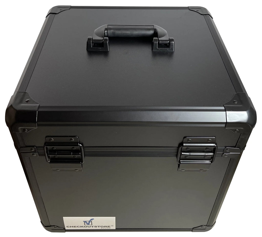 LP CheckOutStore Box Limited Storage Records) Aluminum (Holds 100 Vinyl 12" Black Record