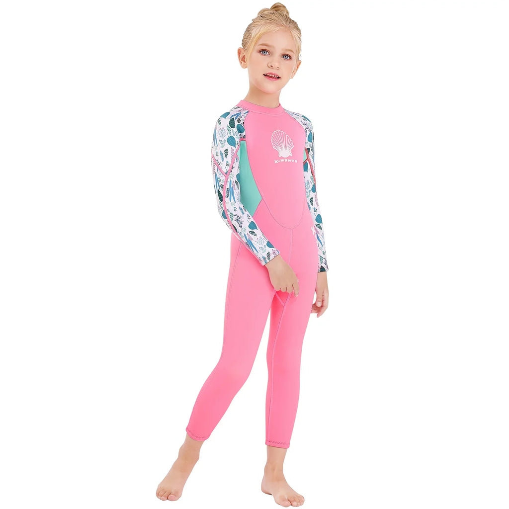 Piece One Long Surf Quick X-MANTA Swimsuit - Sleeve Girls - Suit Wetsuit Zipper Diving Back Dry for with