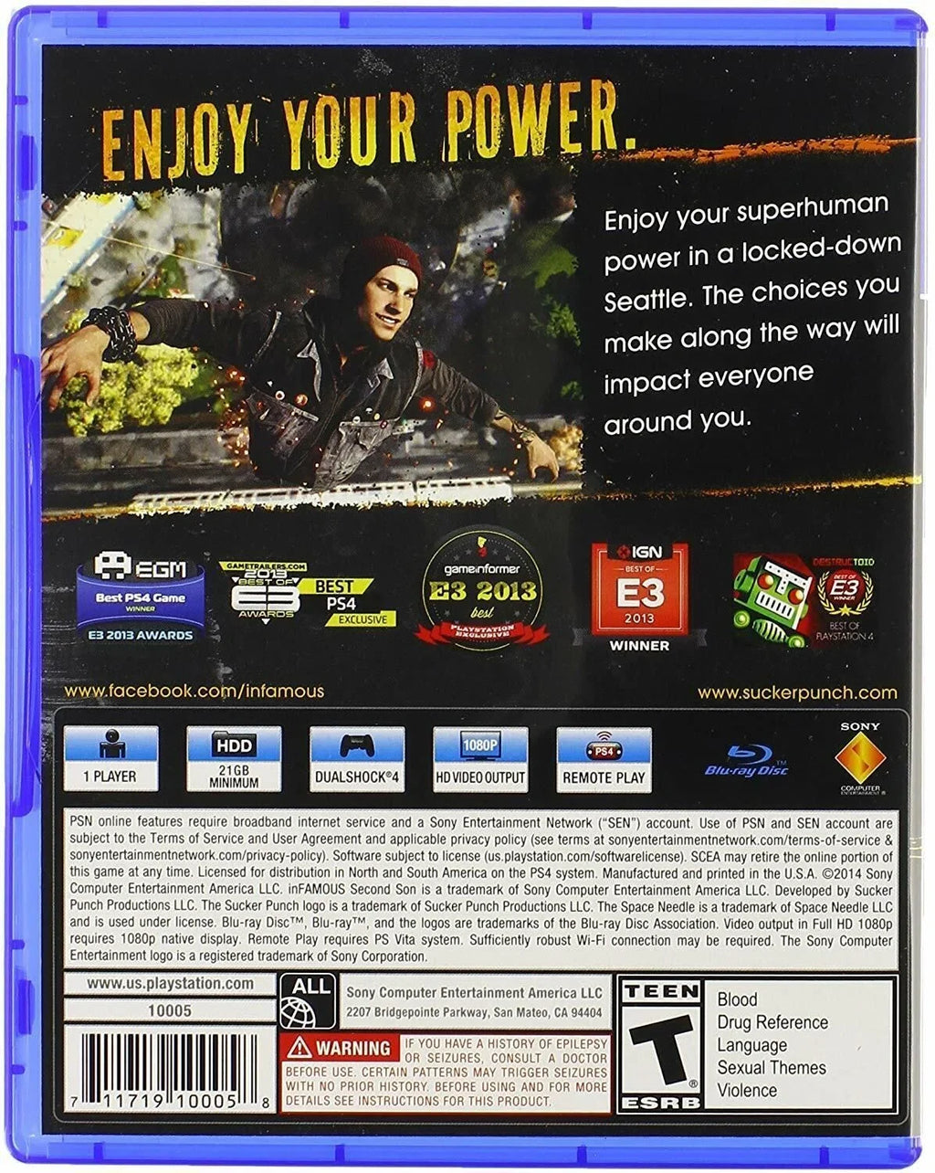 Classic] - Playstation NEW Free 4 Second inFAMOUS: [NTSC PS4 Region Son