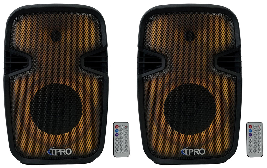 Speakers+Wireless PLIT8 Technical LED 8" Link (2) Portable Pro Bluetooth Party