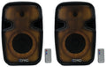 Speakers+Wireless PLIT8 Technical LED 8" Link (2) Portable Pro Bluetooth Party
