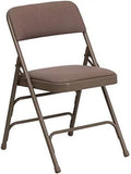 Pack 4 Curved HERCULES Chair Triple Braced Beige Folding Series Fabric Hinged Metal Double &