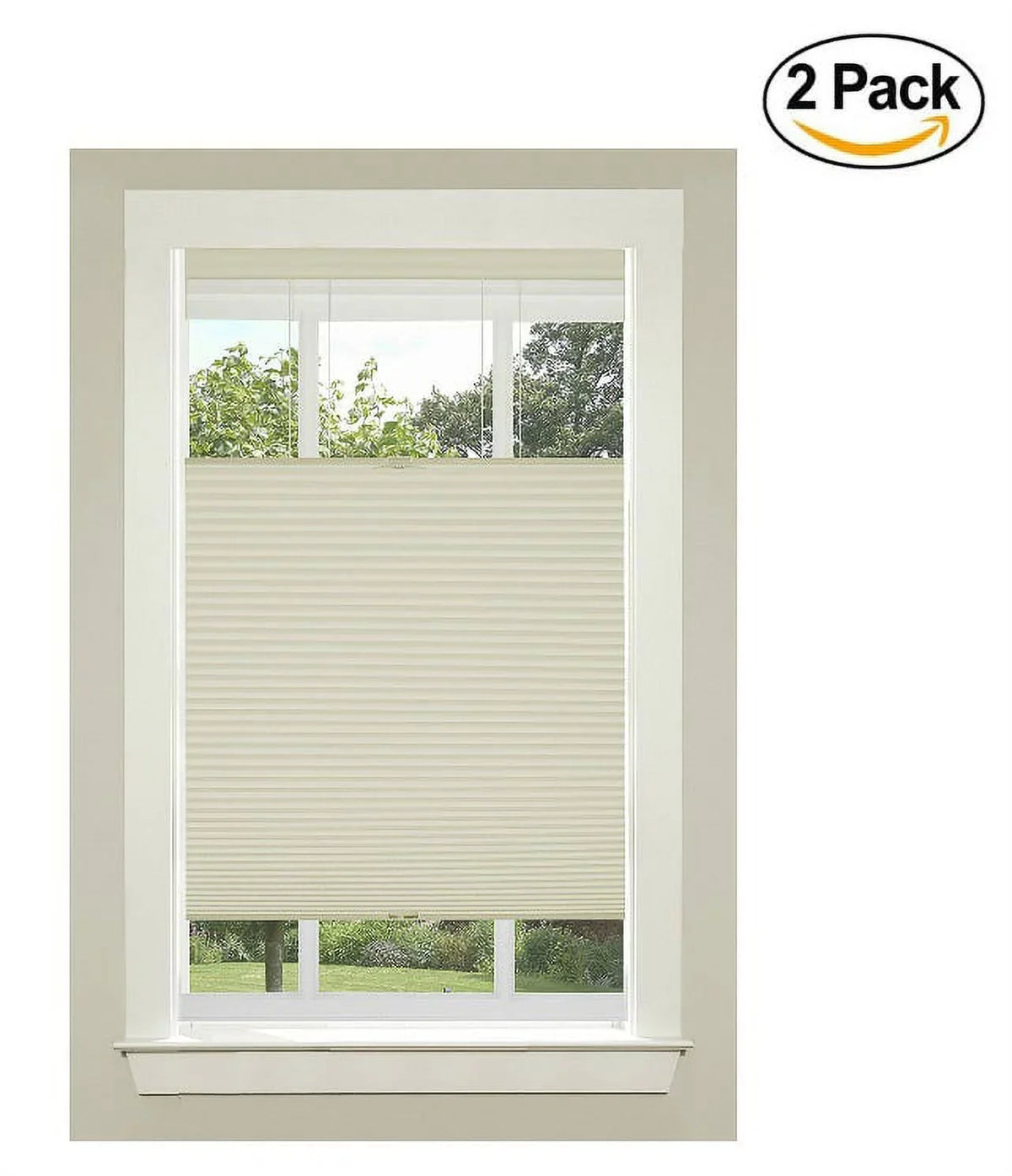 Cellular 2) 64", of Alabaster Home Pleated Cordless Furnishings 27 Honeycomb (Set Top-Down Achim by Shade,