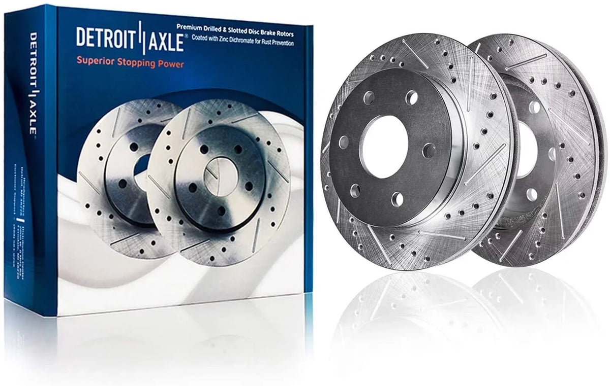 Disc Ceramic 2016 Lugs 2015 Drilled - F-150 Pads Rotor Brakes 2012-2020 2018 Brake for Rotors Slotted 2019 Detroit 6 2014 Brake Rear 2017 Replacement : Kit 13.7" 2013 Axle