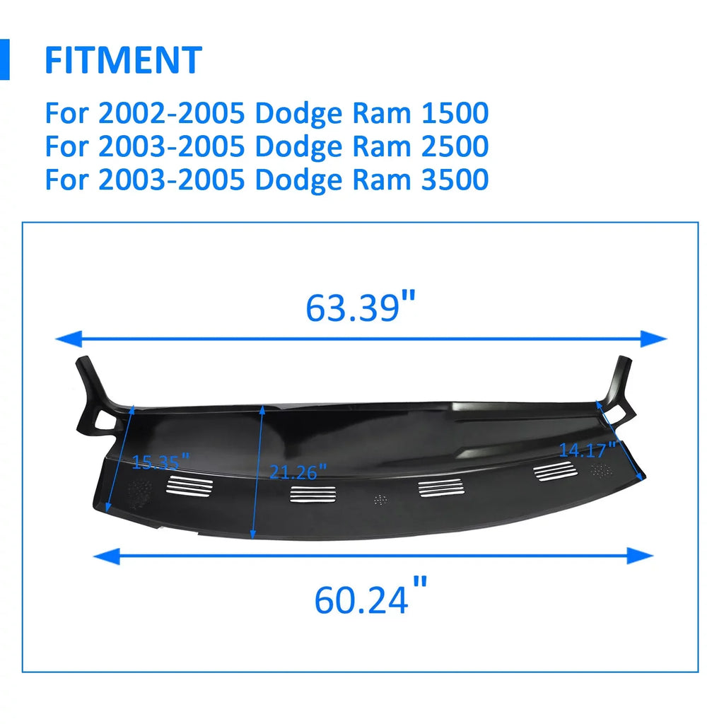 Protector Dodge 2002 Ram Board Dash Overlay for Cover 2005 Molded Cover Pad Skin 1500 Black 3500 2004 2003 Dashboard Cap 2500 Kojem