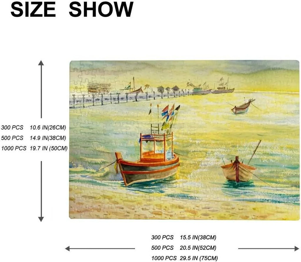 Sailing Puzzles Wellsay Jigsaw Vintage Boat Adults for Education Kids Sea Ocean