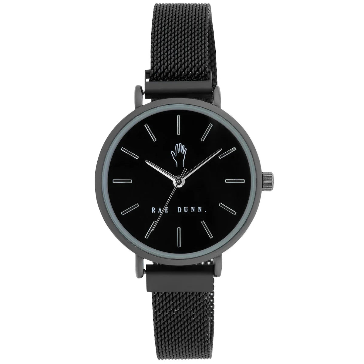 Magnetic Black Women's Face Rae ROBIN Clasp Dunn Sleek 33mm Mesh Watch Round