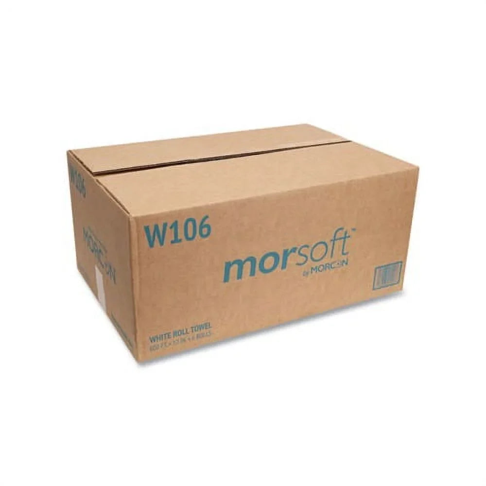 10" MORCON TISSUE 10 Towels Roll 6 x 1-Ply, Rolls/Carton White, Inch 800 ft,