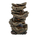 '- Tabletop Wood-Look Fountain Cascading 9x5x14 4-Tier Enhance - Your inches Space