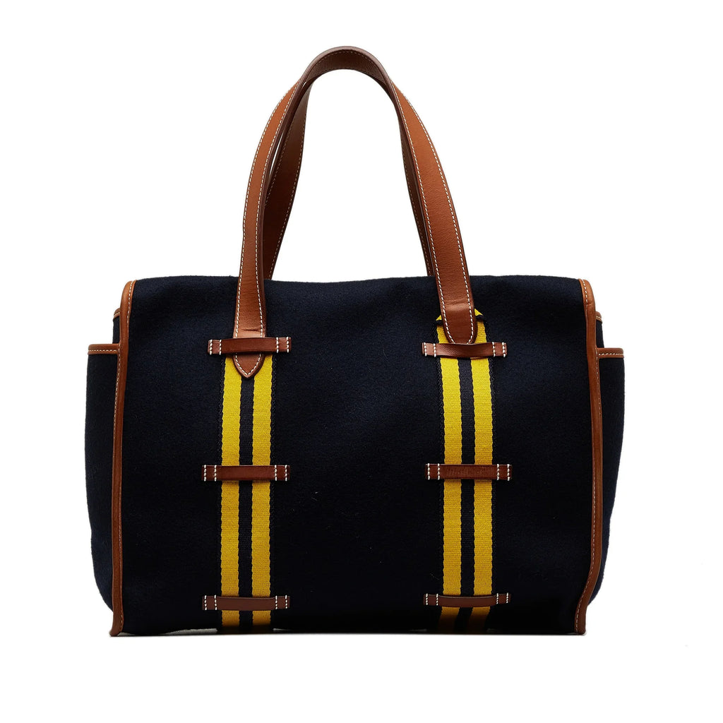(Good) Bag Cabas Hermès Tote Wool Unisex Fabric Camail Pre-Owned Authenticated Blue