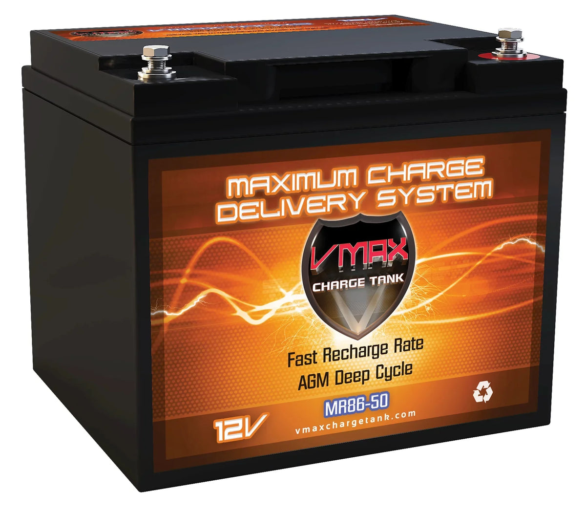 Upgrade Vmaxtanks 50AH 18-50LB Trolling 12V Motors Battery MR86-50 Thrust for AGM