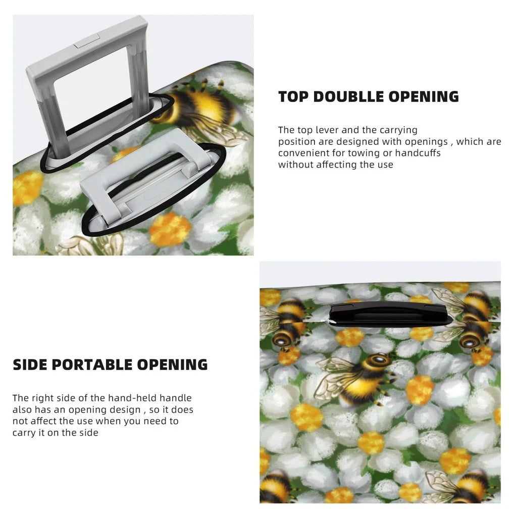 Suitcase And Flower Protector- Cover Suitcase Luggage Bees Kll Cover