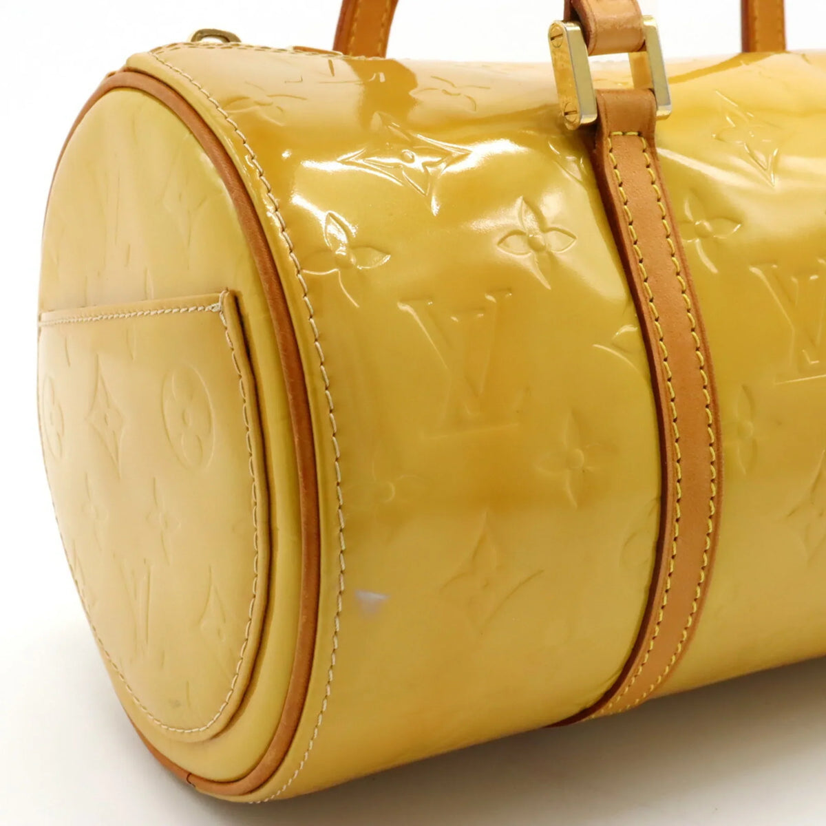 Pre-Owned (Fair) Handbag Bedford Yellow Enamel M91006 Beige Leather Vernis Monogram