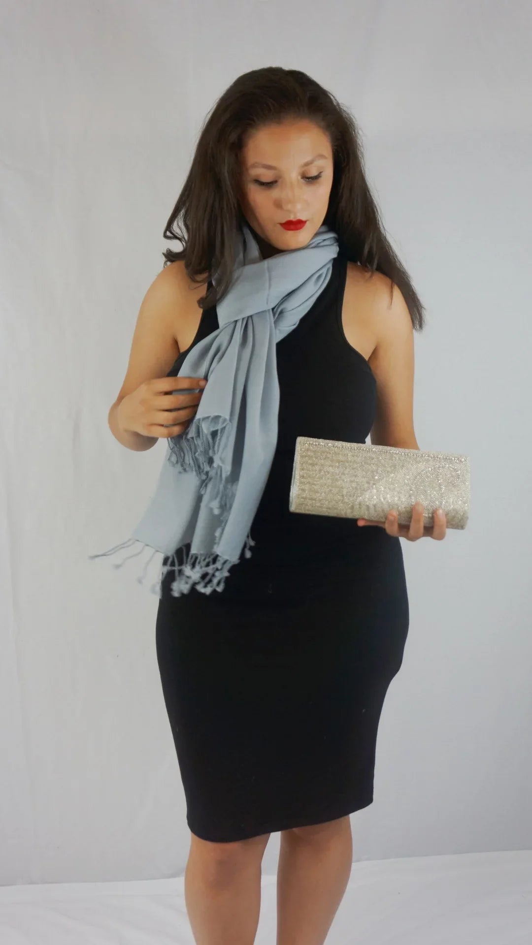 Scarf/Wool/Silk Grey) Shawl/Cashmere/Cashmere Scarf/Pashmina (Silver Scarf/Scarves/Shawl/Shawls/Stole/Wrap/Pashmina
