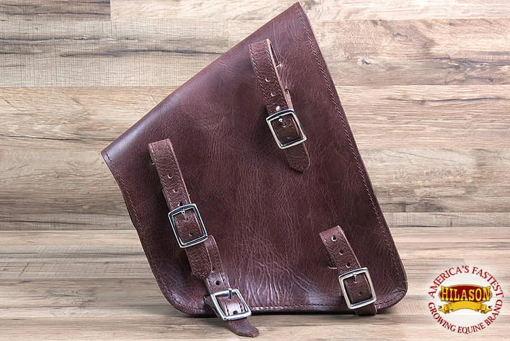 Leather Saddle Hilason Bag Softail 74HS Side Bike Motorcycle Right Rigid