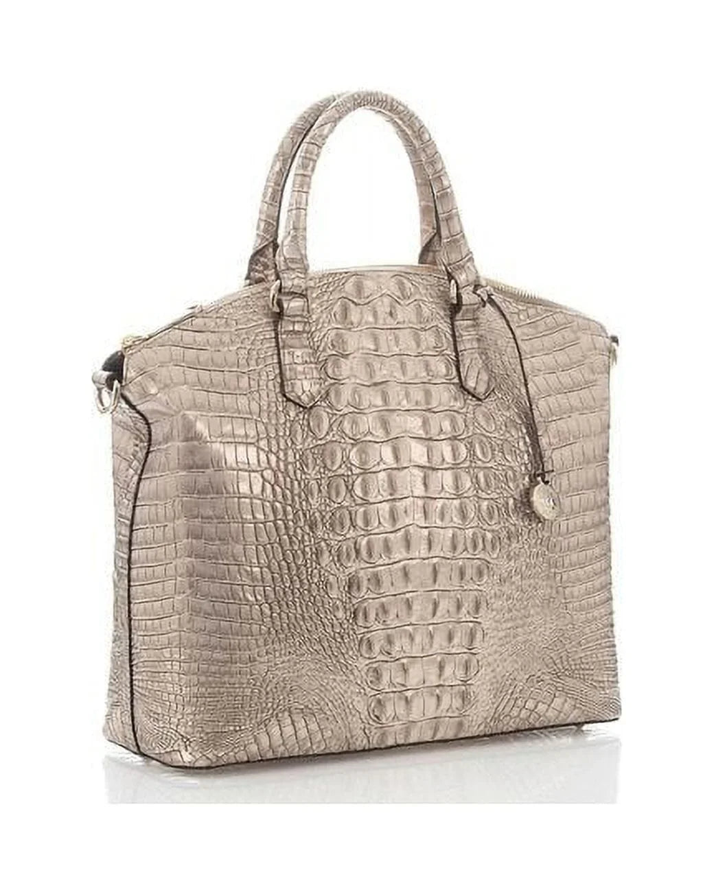 Duxbury Cane Sugar Large Satchel Silver/Metallic Brahmin