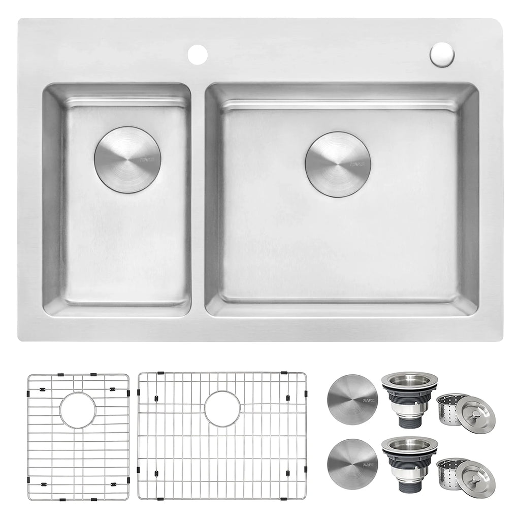 RVM5176 16 Topmount inch x Sink Gauge Ruvati Drop-in Kitchen 33 22