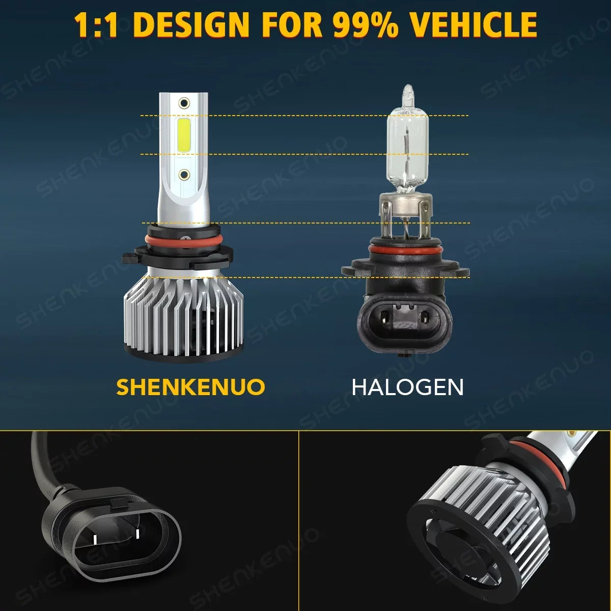 For White 9005+H11 2019-2022 Ram Bulbs LED Front Beam 1500 Low High Headlight