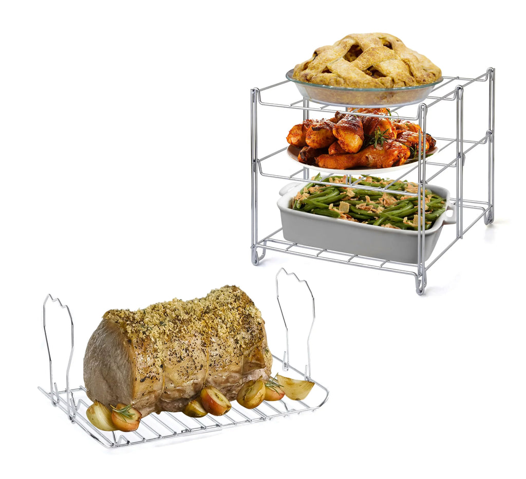 Roasting & & Turkey (1) Lifter Space Turkey Includes Rack Roasting Saving Multiple Rack And Baking Rack Oven Lifter 3-Tier KOVOT Oven Tasks | Collapsible Oven (1) Rack For |
