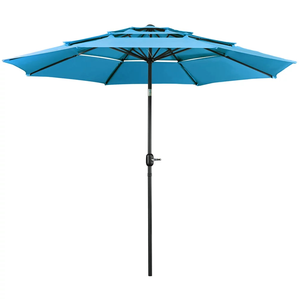 18'' Sky Umbrella 8 10ft Stand, 26.5 with exterior Base Ribs+ Blue Patio Sturdy lb Yaheetech
