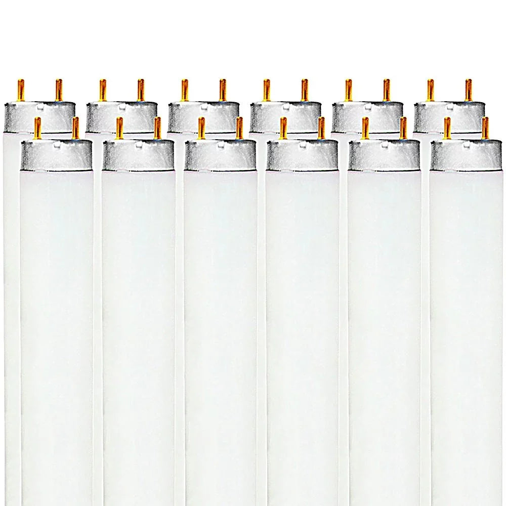 Medium G13 Bright Luxrite Bulb, 32W Fluorescent Inch White, Lumens, Bi-Pin LR20734, 12-Pack Tube T8 2800 Base, Light 5000K F32T8/850 48