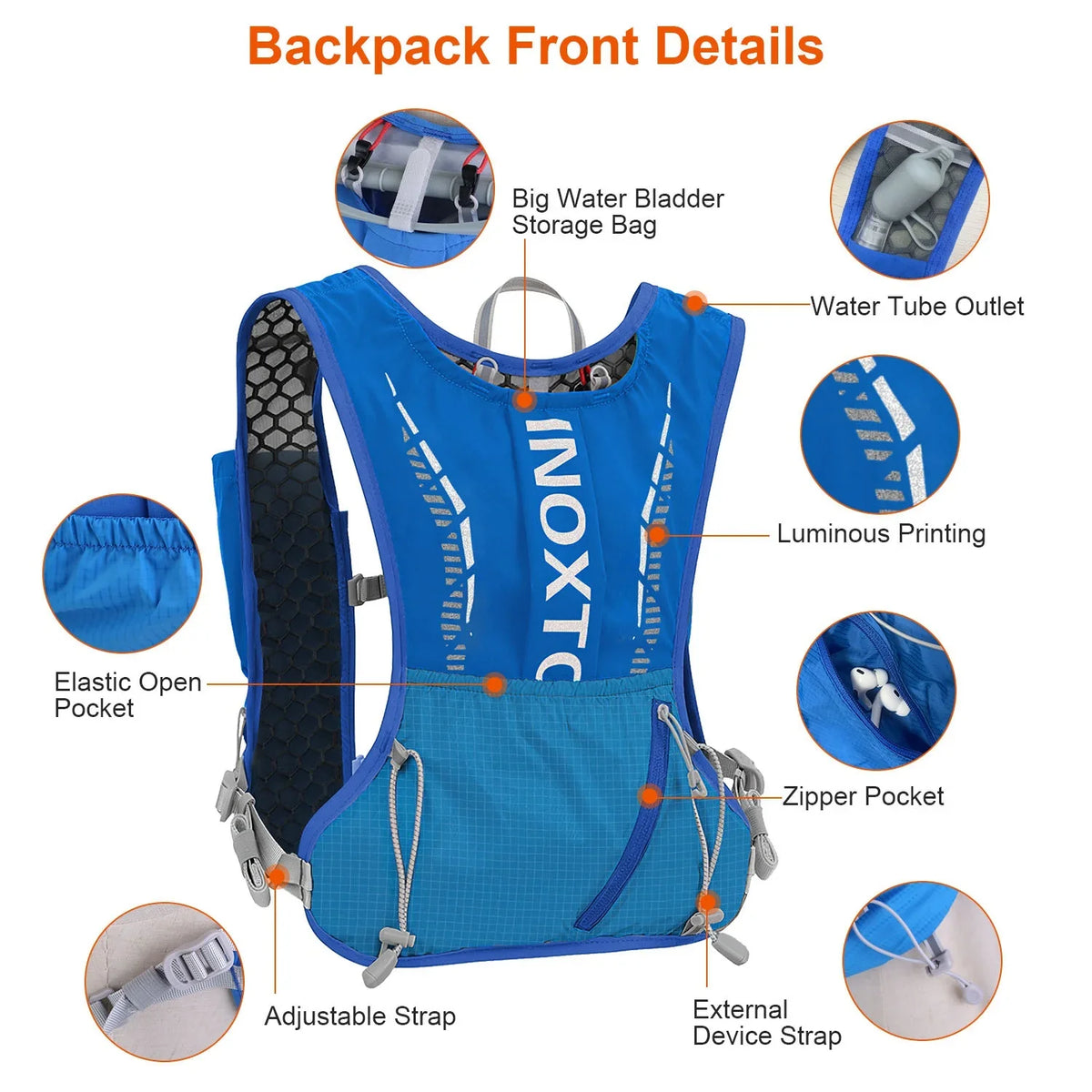 Running Grey for Backpack, Vest Vest with Race Runing liquid Running Hydration Pack liquid Hydration Cycling iMounTEK Hiking 2.4L Bag Marathon Trail Bladder