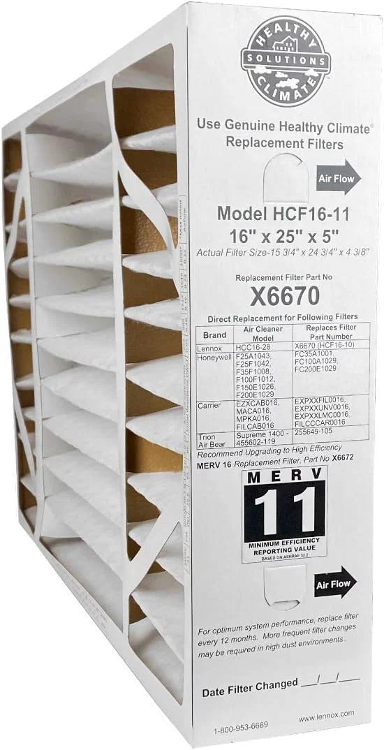MERV Box Replacement 16x25x5 X6670 Filter 11