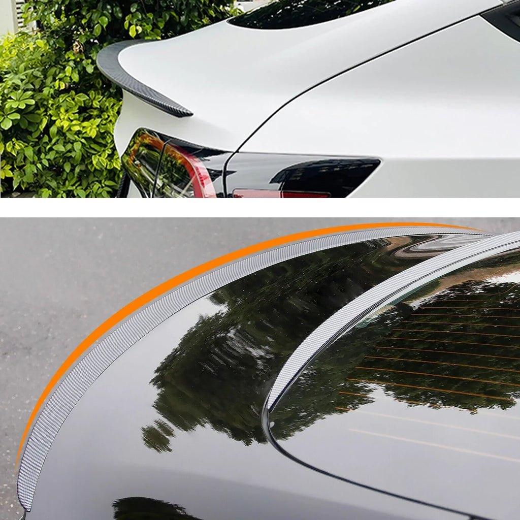 '- Carbon Lip Tesla Spoiler Rear For Fiber) 2023 3 Trunk 2017 (Matte Wing Model