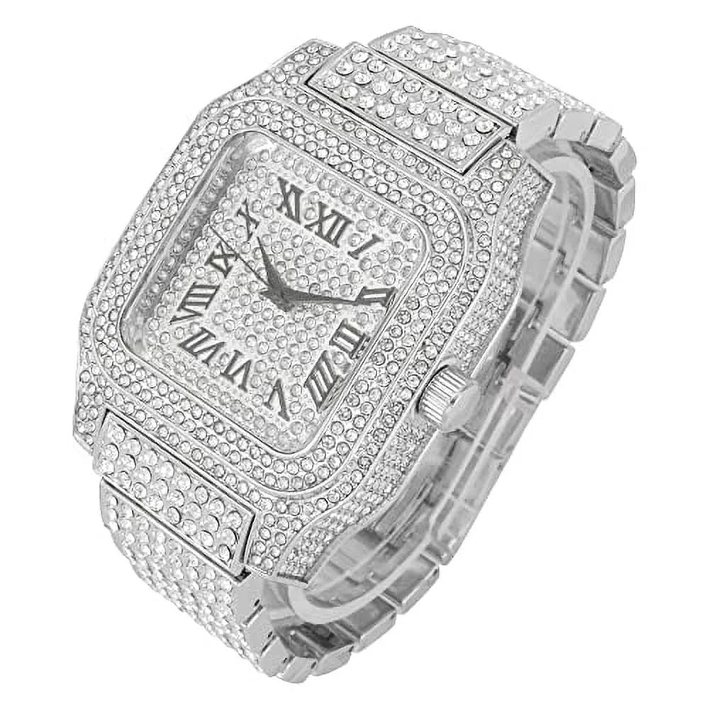 Black You Iced Bling-ed Biggie Hop in Will (Silver Watch Crystal Square R#) Hypnotize - a Charles Out 0513Sq Raymond Watch Out Hip